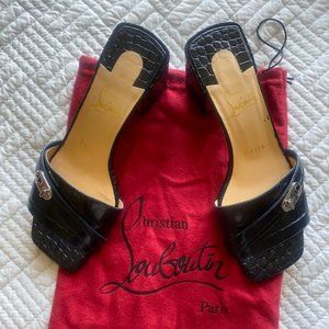 CHRISTIAN LOUBOUTIN Lock Art 55 croc-effect leather mules